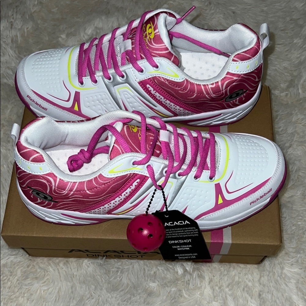 acacia swimwear Men  Pink and White Tennis Shoes size 10.5